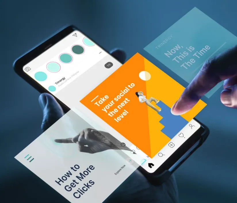 A hand pointing to a search bar, symbolizing Trinergy’s expertise in enhancing online business visibility through SEO strategies.
