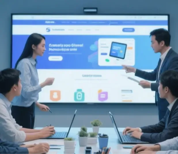 A hand pointing to a search bar, symbolizing Trinergy’s expertise in enhancing online business visibility through SEO strategies.