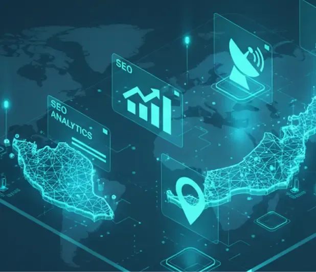 A hand pointing to a search bar, symbolizing Trinergy’s expertise in enhancing online business visibility through SEO strategies.