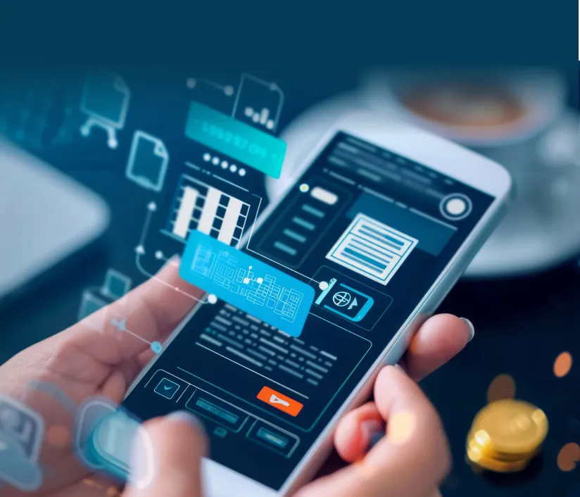 A hand pointing to a search bar, symbolizing Trinergy’s expertise in enhancing online business visibility through SEO strategies.