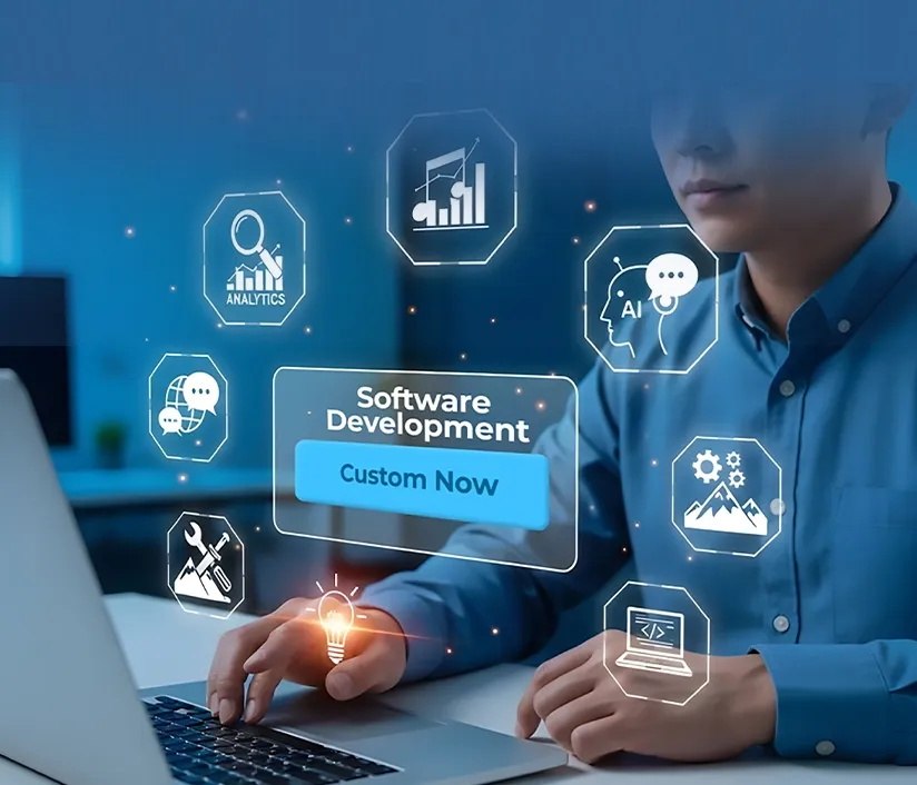 Illustration of custom software development workflow