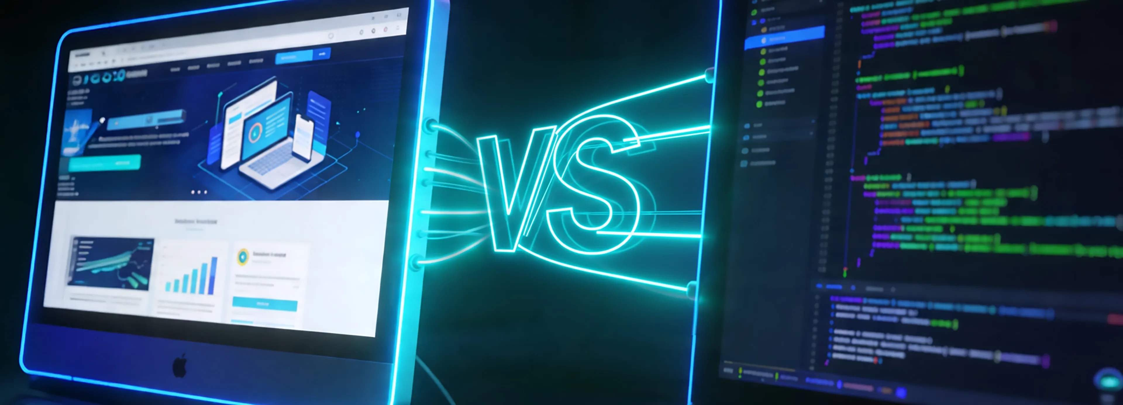 Illustration of frontend and backend development showing user interface design, server processes, and key technologies for web and app development.