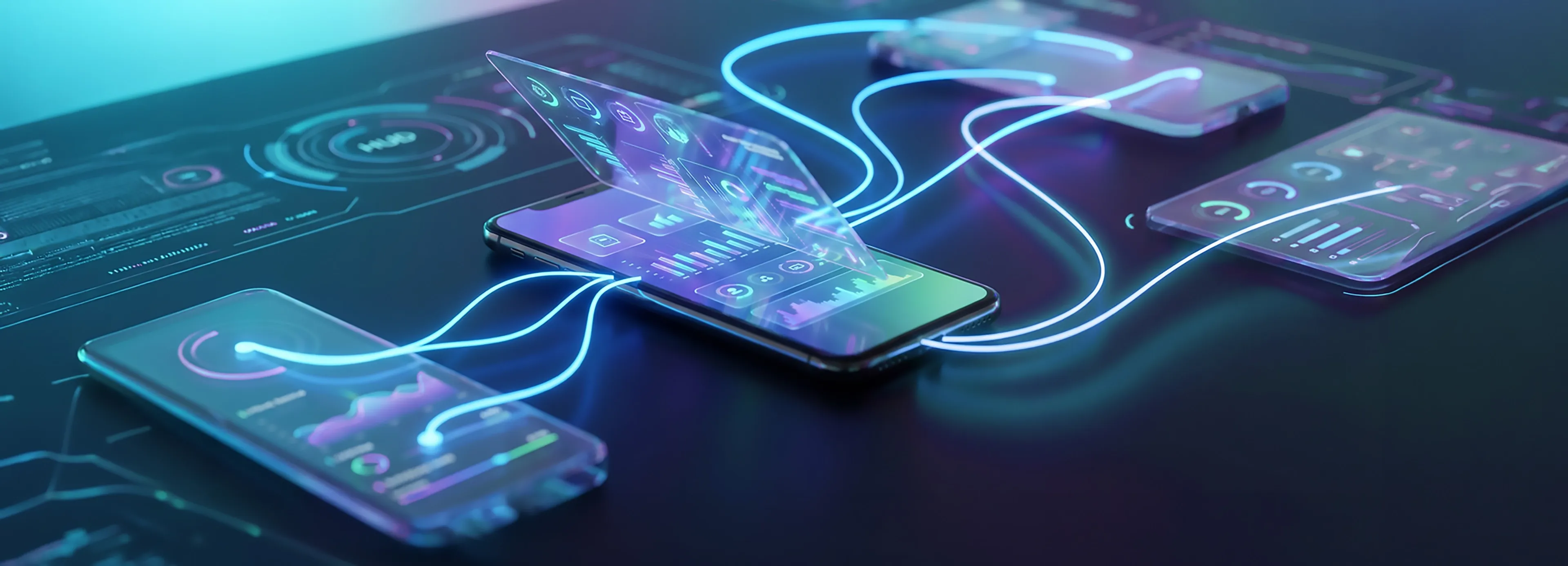Illustration of progressive web application technology combining web app development and native mobile app features to improve mobile app performance and scalability