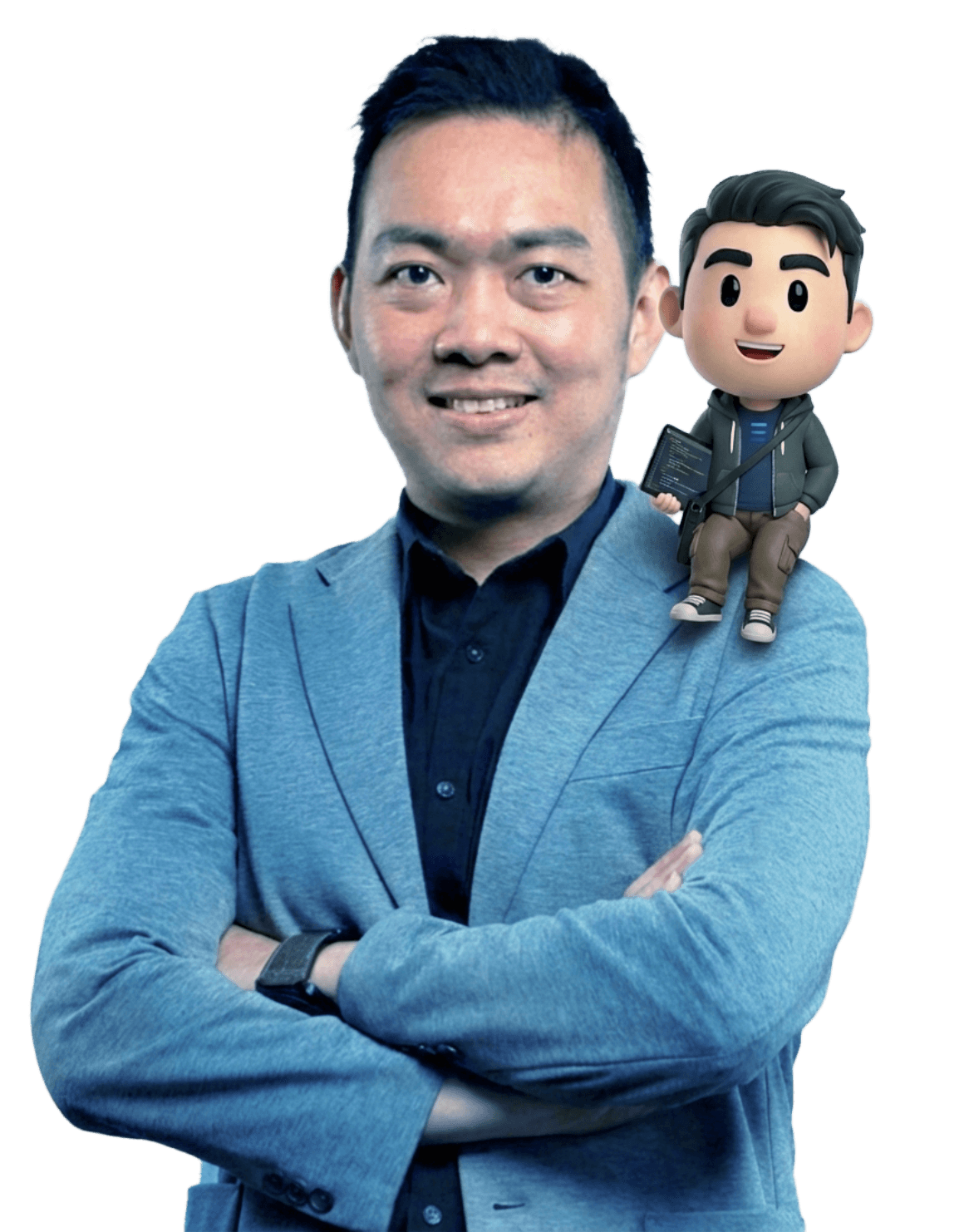 Desmond, the Chief Technology Officer at Trinergy, confidently posing in a professional setting, symbolizing leadership and innovation.