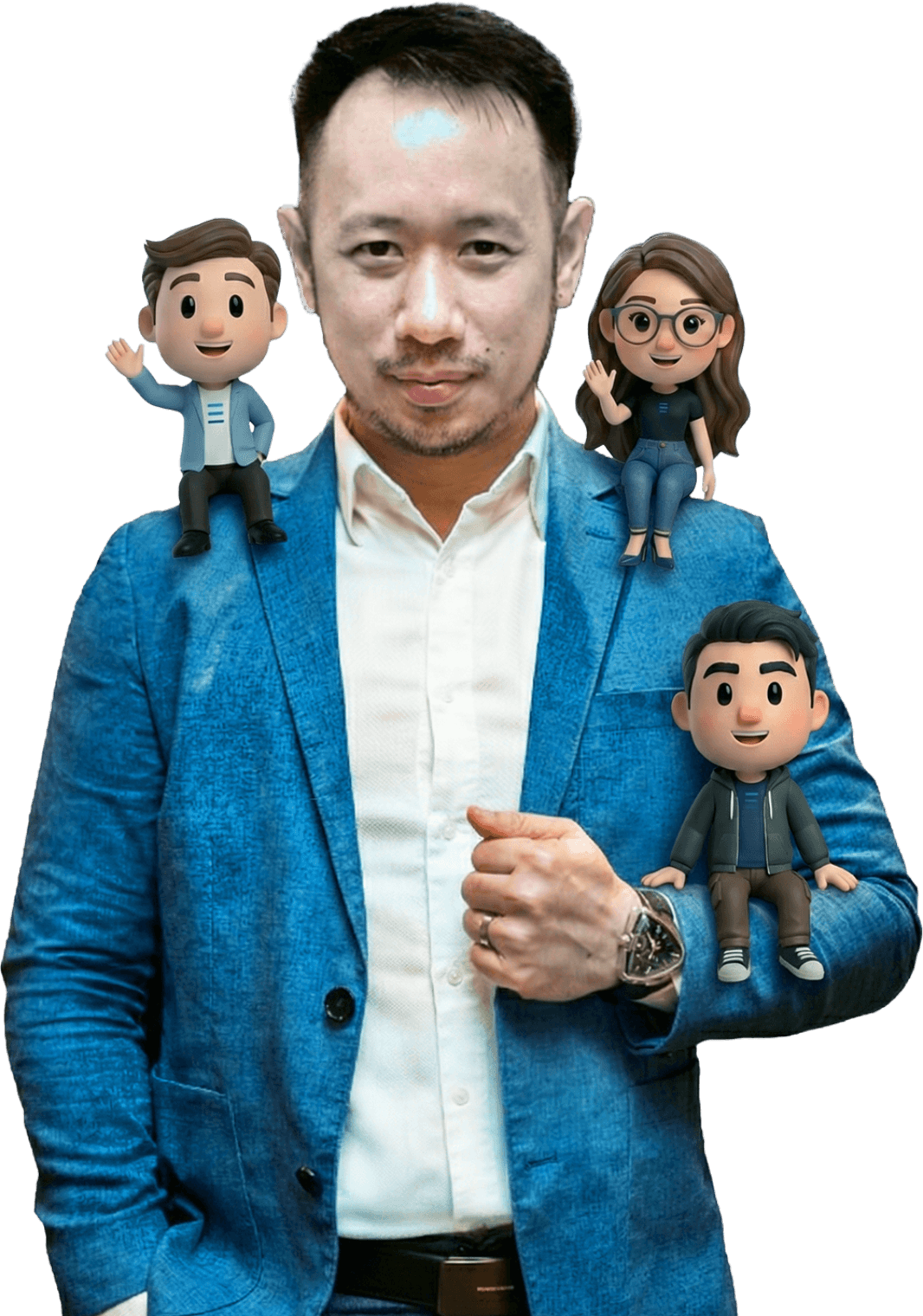 CEO Edwin Tan in the 'About Us' section of Trinergy, emphasizing the balance of business, creativity, and technology.